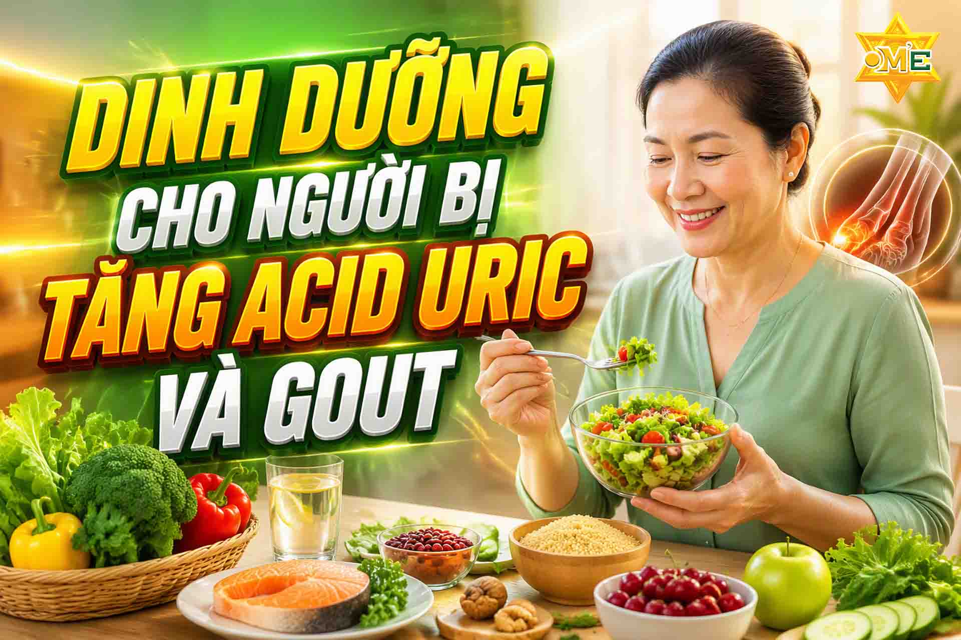 Dinh dưỡng cho người bị tăng Acid Uric và Gout